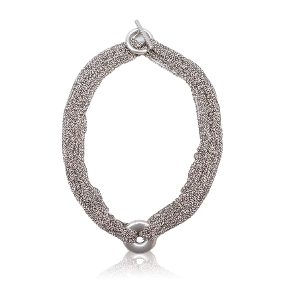 TIFFANY & CO. STERLING SILVER MESH CIRCLE NECKLACE